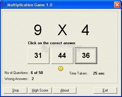 Pantallazo Multiplication Game