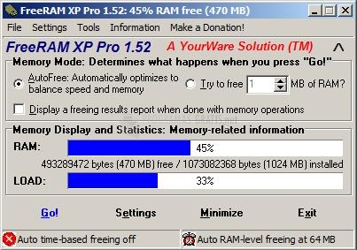 Pantallazo FreeRAM XP Pro