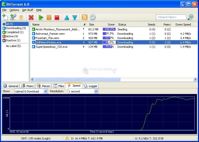 Pantallazo BitTorrent