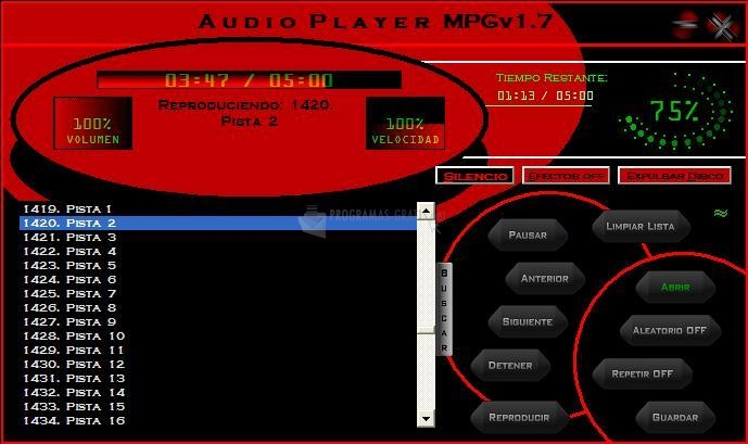 Pantallazo Audio Player MPG