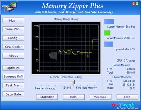 Pantallazo Memory Zipper Plus