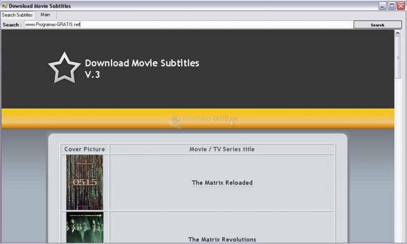 Pantallazo Download Movie Subtitles