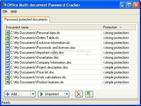 Pantallazo Office Multi-document Password Cracker