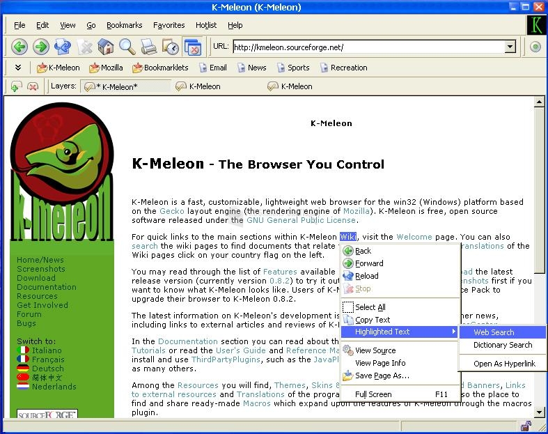 K-Meleon 76.5.0 (2023.11.25) for windows instal free