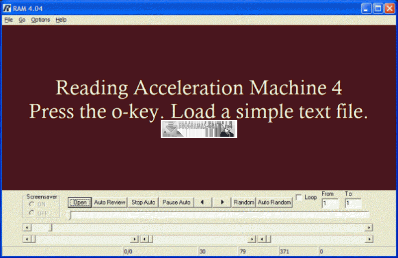 Pantallazo Reading Acceleration Machine