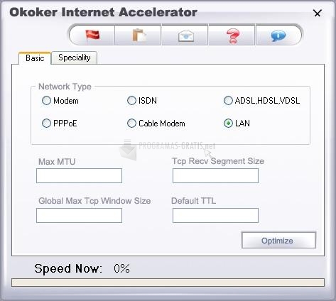 Pantallazo Okoker Internet Accelerator