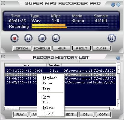 Pantallazo Super Mp3 Recorder Pro