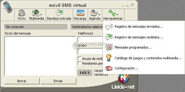 Pantallazo Virtual SMS Handset