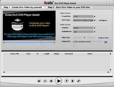 Pantallazo Acala DivX DVD Player Assist