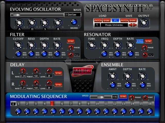 Pantallazo Space Synthesizer