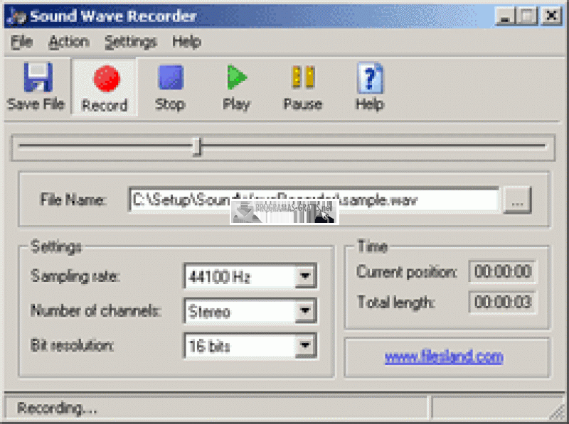 Pantallazo Sound Wave Recorder