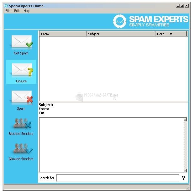 Pantallazo SpamExperts Desktop