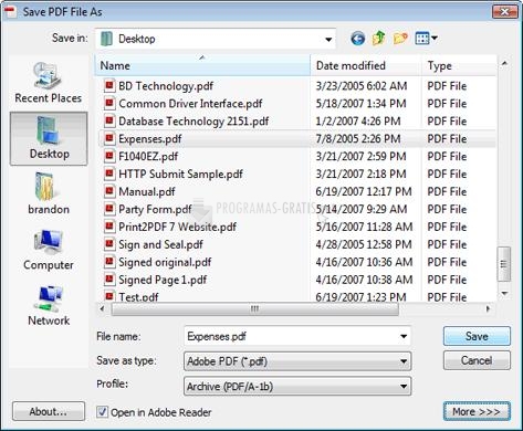 Pantallazo Print2PDF Desktop Edition