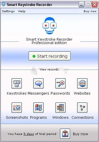 Pantallazo Smart Keystroke Recorder