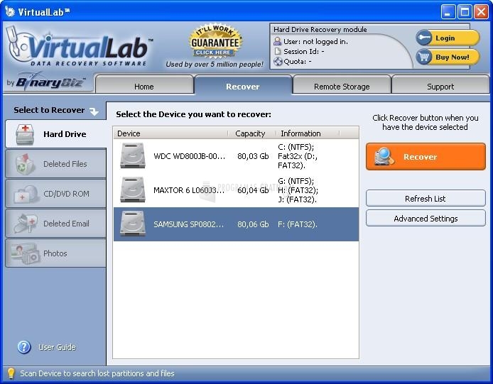 virtuallab data recovery mac