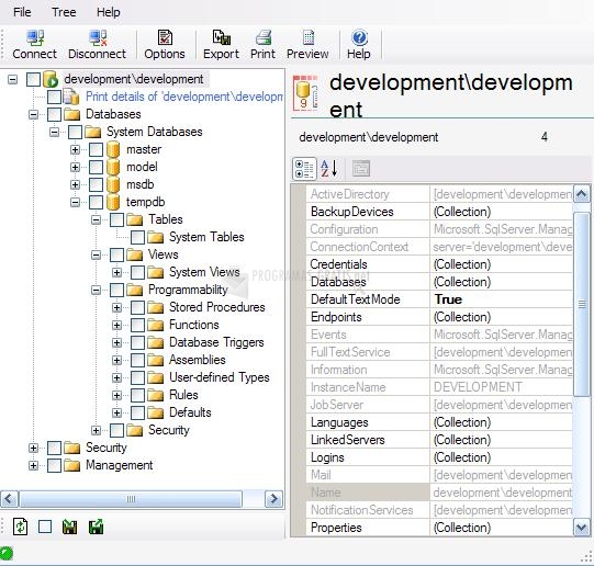 Pantallazo SQL ServerPrint 2005
