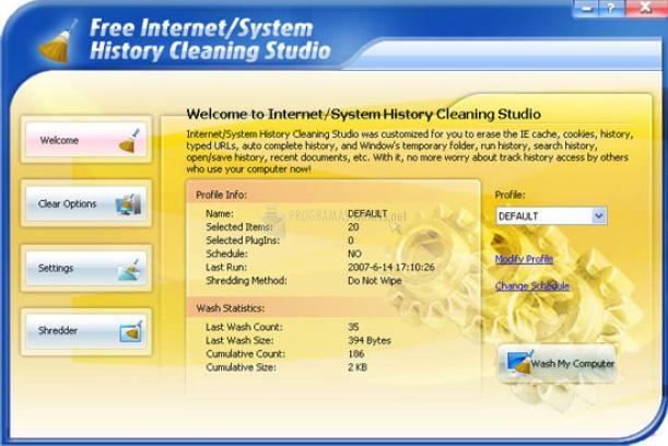 Pantallazo Free Internet History Cleaning