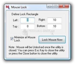 Pantallazo Easy Mouse Lock