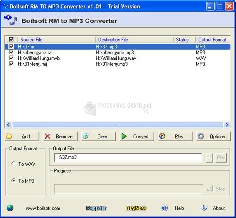 Pantallazo RM To MP3 Converter