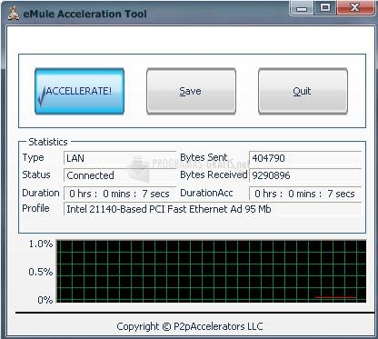 Pantallazo eMule Acceleration Tool