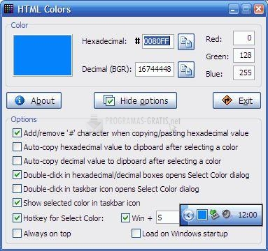 Pantallazo HTML Colors