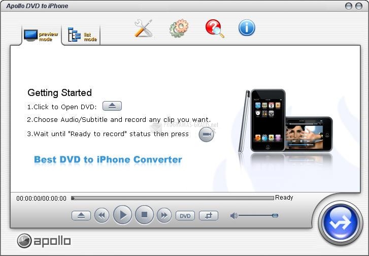 Pantallazo Apollo DVD to iPhone