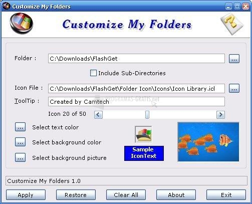 Pantallazo Customize My Folders