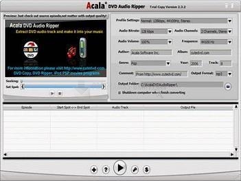Pantallazo Acala DVD Audio Ripper