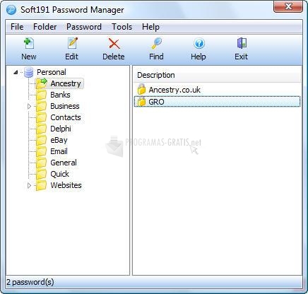 Pantallazo Soft191 Password Manager
