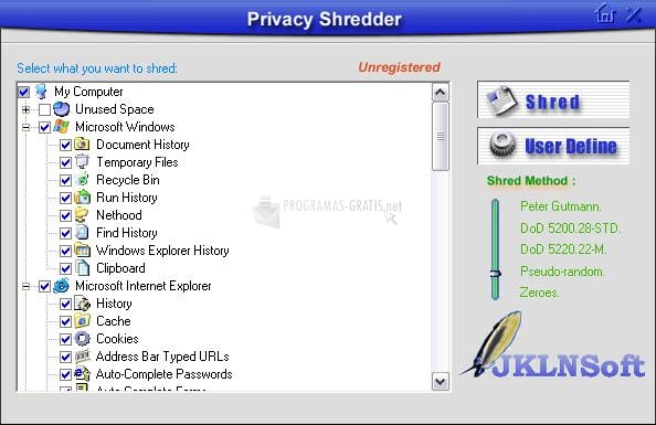 Pantallazo Privacy Shredder