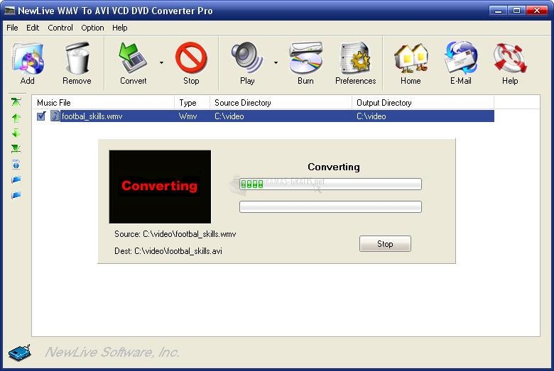 Pantallazo WMV to AVI DIVX VCD DVD Converter Pro