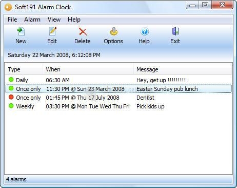 Pantallazo Soft191 Alarm Clock