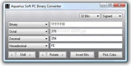 Pantallazo PC Binary Converter
