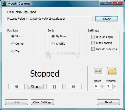 Pantallazo Moody Desktop