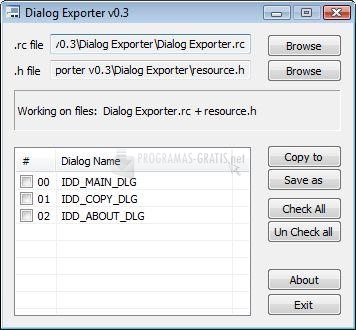 Pantallazo Dialog Exporter