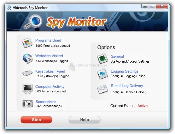Pantallazo Hidetools Spy Monitor