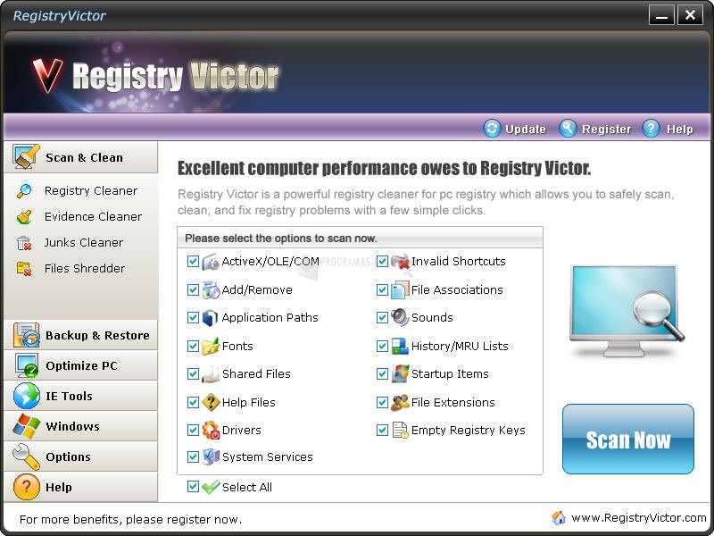 Pantallazo Registry Victor