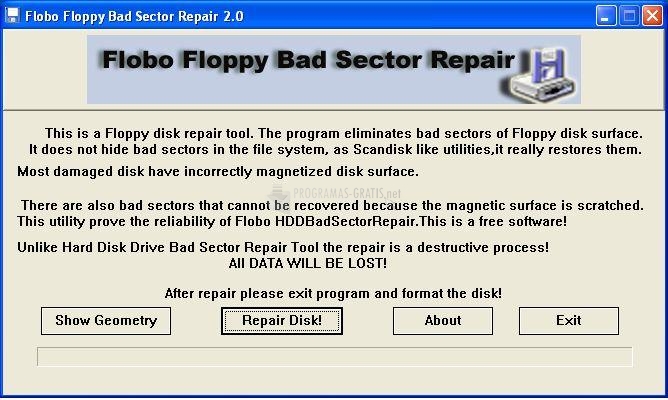 Pantallazo Flobo Floppy Bad Sector Repair