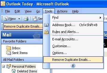Pantallazo Remove Duplicate Emails for Outlook