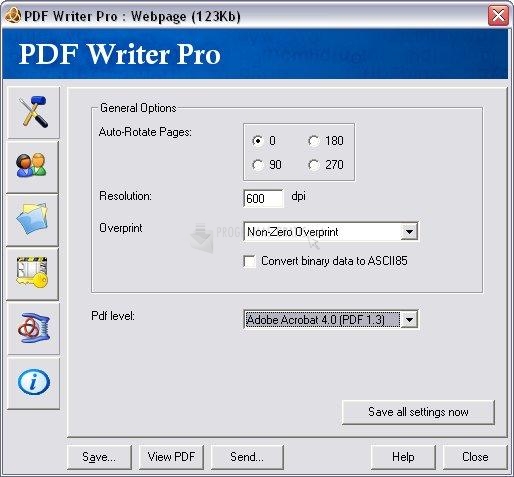 Pantallazo PDF Writer PRO