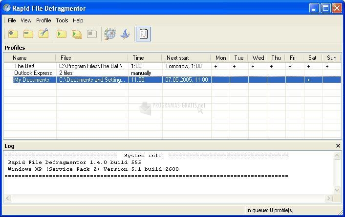 Pantallazo Rapid File Defragmentor
