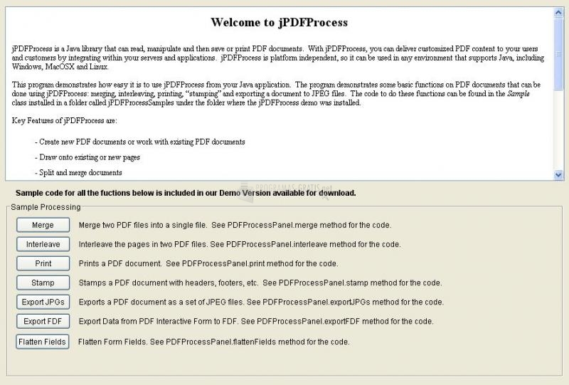 Pantallazo jPDF Process