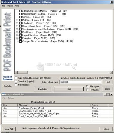 Pantallazo PDF Bookmark Print Batch