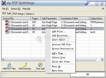 Pantallazo Ap PDF Split/Merge
