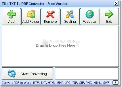 Pantallazo Zilla TXT To PDF Converter