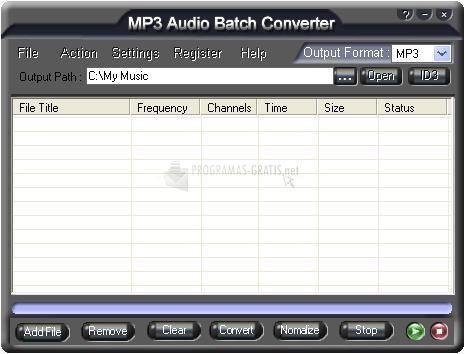 Pantallazo MP3 Audio Batch Converter