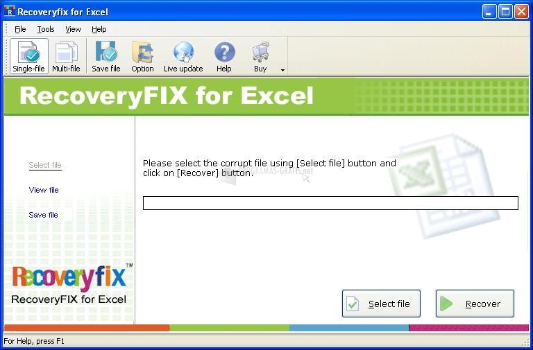 Pantallazo RecoveryFIX for Excel
