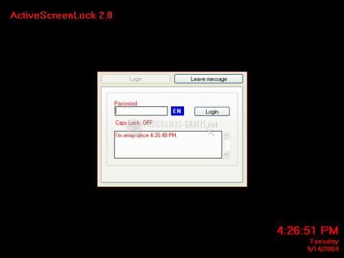 Pantallazo ActiveScreenLock