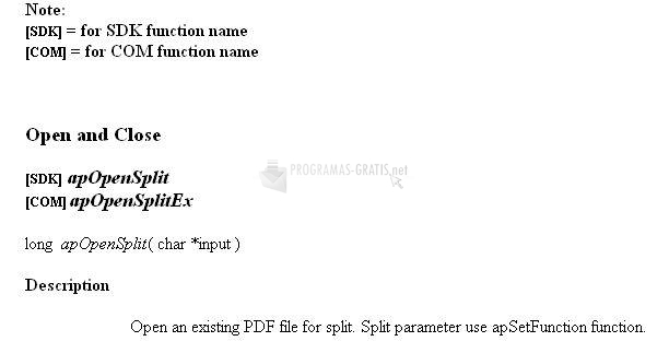 Pantallazo PDF Split/Merge SDK/COM