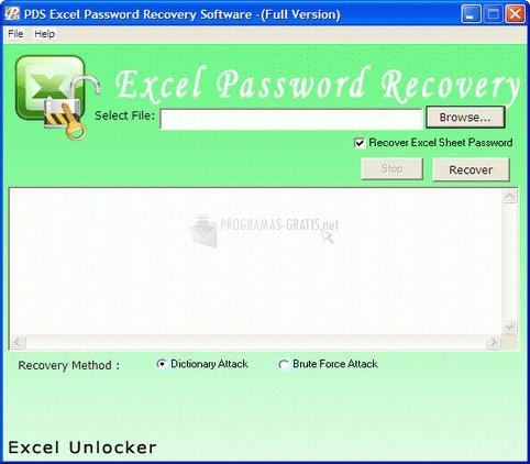 Pantallazo Excel Unlocker